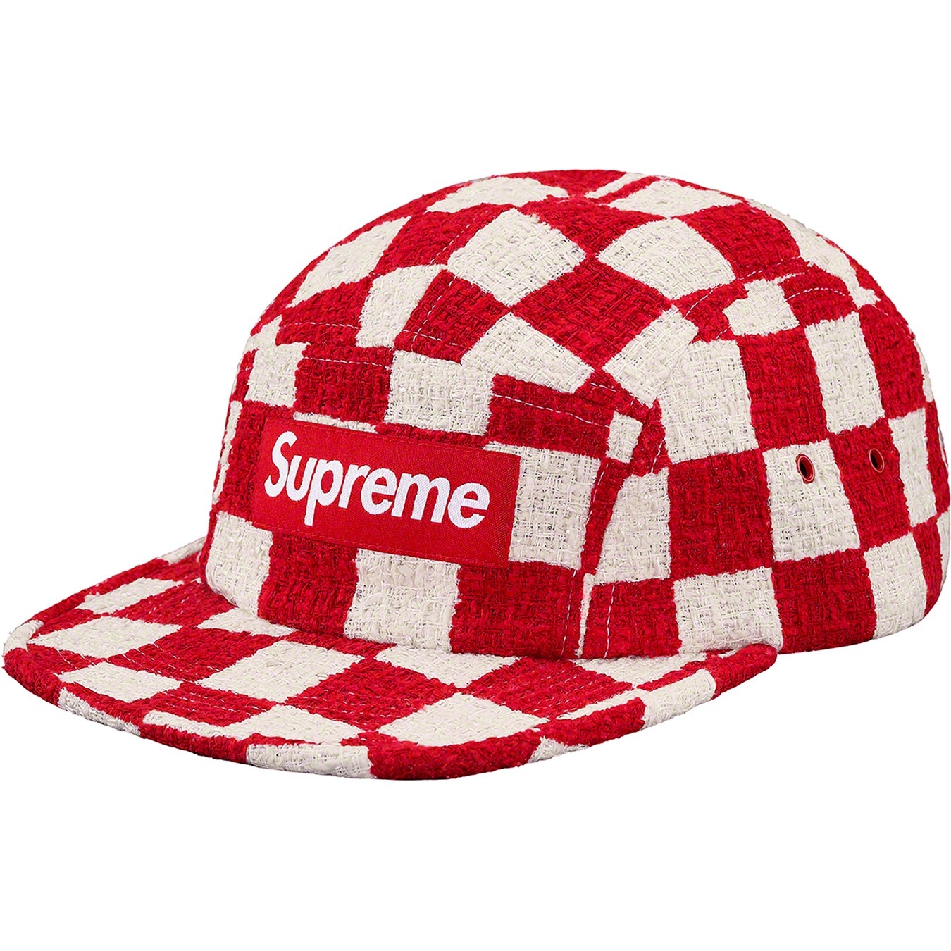 Checkerboard Bouclé Camp Cap view 4